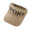 Sombrero de mujer para primavera y otoño, verano, con parte superior vacía, tejido, protección solar, protección UV, gorra con visera, gorra de béisbol deportiva versátil con letras