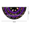Bandeiras em Forma de Leque para Halloween para Decoração de Atmosfera Festiva, Decoração de Cerca de Pátio Externo, Bandeiras Semicirculares de Halloween, Bandeiras Penduradas