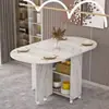 Mesa de jantar dobrável para uso doméstico, adequada para espaços pequenos, móvel com rodas, retangular, ultrafina, mesa de jantar multifuncional para salas de jantar e dormitórios