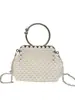 Bolso de mujer de moda transfronterizo, bolso tejido a mano con perlas, bolso de mano de perlas de alta gama, bolso vintage para novia y dama de honor, moderno