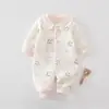 Mono de otoño e invierno para bebé, traje cálido de algodón puro para gatear, ropa interior acolchada para recién nacido, mameluco pijama unisex para bebé