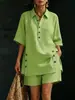 Conjunto de Dos Piezas de Camisa de Manga Corta y Pantalones Sueltos para Mujer, Nuevo de Comercio Exterior Transfronterizo de Amazon, Más Vendido para Otoño e Invierno 2026