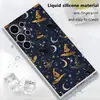 Estilo Europeo Sombrero de Bruja de Halloween Estampado de Gato Negro Funda para Teléfono para Samsung Alta Calidad Impresión UV Mate Suave