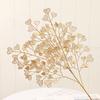 Flores Artificiais Douradas Personalizadas de Fábrica Eucalipto Dourado Folha de Ginkgo Flor Artificial de Plástico Material para Arranjo de Flores Balde de Bênção
