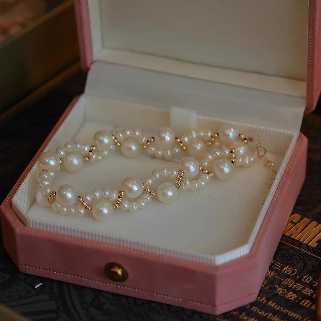 手工编织猫爪天然淡水珍珠手链女轻奢小众高级感甜美网