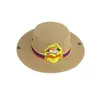 Chapéu de Sol de Cowboy de Palha de Verão para Crianças 22 Protetor Solar para Bebê Chapéu de Praia Top Plano Chapéu com Fecho Top Cartoon Dobrável