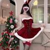 Disfraz de Navidad para Mujer, Vestido Rojo, Atuendo Sexy de Cosplay de Conejita, Uniforme de Año Nuevo, Atuendo de Set de Navidad Puro Deseo