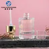 Set de botellas de vidrio de línea recta, redondas, con rayas verticales, en stock, de 30-120 ml para agua, loción y esencia, botella vacía de 30-100 g para crema facial