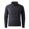 2025 Comercio Exterior Transfronterizo Otoño e Invierno Tejido de Punto Grueso Suéter de Color Sólido Cuello Alto Media Cremallera Suéter Casual de Negocios para Hombre