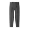 Pantalones Casuales para Hombre Primavera/Verano 2025 Pantalones de Traje Rectos Ajustados con Cintura Elástica, Estilo Delgado, Resistentes a las Arrugas, Pantalones de Vestir para Hombres Jóvenes