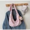 Celebrante da Internet Bolsa Bordada Feminina 2024 Primavera e Verão Nova Chegada Elegante Lona Dumpling Bolsa Leve Grande Capacidade Ombro Crossbody Bolsa