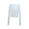 Cárdigan Protector Solar para Mujer, Estilo Delgado de Verano, Ropa Exterior con Correas, Chaqueta Chalina Corta de Punto de Seda Helada