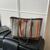 Bolsa Feminina para Férias na Praia 2026 Nova Moda Bolsa de Ombro Xadrez Grande Capacidade Bolsa Tote Estilo Retrô