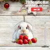 Nuevos colgantes navideños para regalar, adecuados para el comercio transfronterizo, varios llaveros acrílicos planos de fresa 2D, diseños de animales