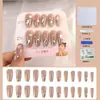 Venta Directa Personalizada de Fábrica Uñas Cortas, Medias y Largas para Manicura, Uñas Portátiles de Fototerapia Hechas a Mano, Pegatinas para Uñas, Estilo de Lujo Accesible 24 Piezas