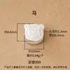 Plata pura 999, plata lisa, dije de zodiaco de dibujos animados de doble cara, cuenta de la suerte, dije de zodiaco de oveja de plata dura 3D, pulsera para el año de la oveja