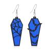 Aretes Creativos Retro de Halloween Araña Calabaza Bruja Acrílicos Personalizados Ataúd Hueco