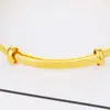 Pulsera de Empuje-Tire de Superficie Lisa de 10 mm, Venta Directa del Fabricante de Joyería, Diseño de Moneda de Oro de Lujo