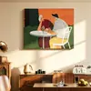 Pintura Decorativa para Sala de Estar Estilo Nórdico, Arte de Parede Retrô Francês para Sala de Jantar, Arte de Nicho, Mural para Cabeceira de Quarto Bauhaus