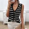 Diyun Exportación Transfronteriza Europea y Americana Amazon 2024 Primavera y Verano Suéter Casual sin Mangas con Cuello en V de Color Contrastante para Mujer Chaleco de Mujer