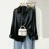 La camisa de satén para mujer de talla grande más vendida de Amazon, camisa de manga larga simple y elegante para la oficina, elegante y con clase