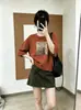 Treze Linhas de Guangzhou, segunda leva, exclusivamente para o outono: Moletom de algodão dupla face com mangas 3/4 e gola redonda estampada - 250g