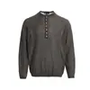 Jia Yi Ku Malha Tricô Vazada Personalizada Estilo Retro Tendência Old Money Gola Henley de Linho Camisa Básica Simples Versátil para Homens
