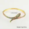Pulseira exótica de cobra europeia e americana pulseira de cabeça de cobra com banho de ouro cobre diamante joias de moda personalidade feminina atacado geração