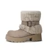Botas de Nieve para Mujer 2025 Nuevas de Invierno de Terciopelo Engrosadas Casuales y Cómodas Botines Cortos para Personas Bajas con Faldas