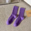 Calcetines de Algodón Color Caramelo para Primavera y Otoño para Mujer Estilo Japonés Color Sólido ins Calcetines de Moda de Altura Media Calcetines Apilados Calcetines Deportivos Estilo Coreano para Estudiantes