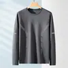Camiseta de Otoño Manga Larga Adolescente Estampado Talla Extra Camiseta Base Hombre Cuello Redondo Simple Suelta Camiseta Top Trendy T
