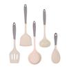 Utensílios de cozinha de silicone, espátula de duas cores, colher de sopa, escorredor, panela antiaderente, conjunto de três peças de colher e espátula para cozinhar, utensílios de cozinha