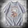 Camiseta de manga corta de anime japonés Luffy verano Moda juvenil estudiantil marca suelta media manga