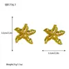 Pendientes Grandes Exagerados Transfronterizos para Mujer, Pendientes Metálicos de Diseño Exclusivo, Estilo de Lujo Ligero de Estrella de Mar de Alta Gama, Pendientes Elegantes Ideales para Fotos