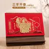 Calendario de Escritorio Festivo de Madera con Inserto 2027 Año del Cordero Personalización Disponible para Impresión de Logo Bendiciones de Año Nuevo Recuerdo de Negocio