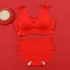 Año de nacimiento sin costuras ajustable pequeño pecho push up gran belleza espalda transpirable agradable para la piel ropa interior ropa interior sujetador rojo traje