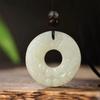 Colgante de jade, colgante de jade blanco, hebilla de seguridad, jade azul y blanco, colgante de jade doble para hombres y mujeres, transmisión en vivo