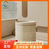 Pedestal de Columna de Hormigón Cemento Estilo Madera Natural, Mesa de Centro Interior Simple y Duradera para Entrada de Tienda, Hecho a Medida de Fábrica