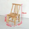 Cadeira de Bambu Antiga com Encosto, Banqueta Pequena de Bambu para Dançar, Mesa de Bambu e Rattan Trançada à Mão, Conjunto de Mesa e Cadeiras de Bambu para Exterior para Uso Comercial