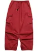 Monos con cordón de estilo americano para mujer, pantalones rectos holgados de cintura alta a la moda, pantalones casuales de pierna ancha con lazo en el tobillo