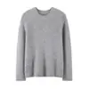 Suéter de cachemira versátil para otoño e invierno, nuevo, con borde enrollado de terciopelo, cuello redondo, manga larga, simple, básico, de moda, para la oficina