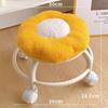 Taburete de polea de flores de celebridad cibernética Rueda universal Alto valor de color Flor Taburete perezoso para cambiar zapatos Multifuncional Hermoso taburete de polea para coser Taburete bajo