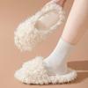 Pantuflas Peludas Transfronterizas Amazon Ins Otoño e Invierno Pantuflas Rizadas Abiertas Pantuflas de Algodón para Casa Pantuflas de Felpa para Mujer