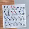 Arete de verano de plástico para la oreja mini caja arete de aguja de plástico para la oreja arete pequeño femenino con retención de color de diamante arete al por mayor