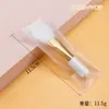 Brocha de maquillaje multifuncional de pelo suave, ultrafina, de cabeza plana, para base de maquillaje, de arcilla, de silicona, con cabezal suave