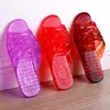 Sandalias transparentes de plástico cristalino para mujer, antideslizantes, resistentes a los olores, de suela plana, con diseño calado, para playa, aptas para uso en interiores y exteriores en verano, a la moda