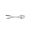 Cuchara y Tenedor Doble Propósito Snow Rock de Titanio Puro para Picnic al Aire Libre y Camping, Cubiertos Multifuncionales Portátiles