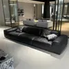 Verano Imagen Toro Negro Grande Sofá Capa Superior Cuero Minimalismo Italiano Cuatro Plazas Fila Recta Sofá en Forma de I Diseño Maestro No