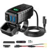 Novos Acessórios de Motocicleta Modificados Display Digital USB Duplo Qc3.0 Qualcomm Carregamento Rápido Voltímetro Display Digital com Interruptor Digital