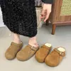 Zapatos de Mujer sin Cordones con Suela Gruesa para Aumentar la Altura, Ideales para Exteriores, Nuevo Estilo Otoño e Invierno 2026, Forrados de Felpa, Zuecos sin Cordones de Estilo Birkenstock de Doble Uso con Punta Cerrada